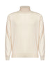 Maglia collo alto in cashmere burro
