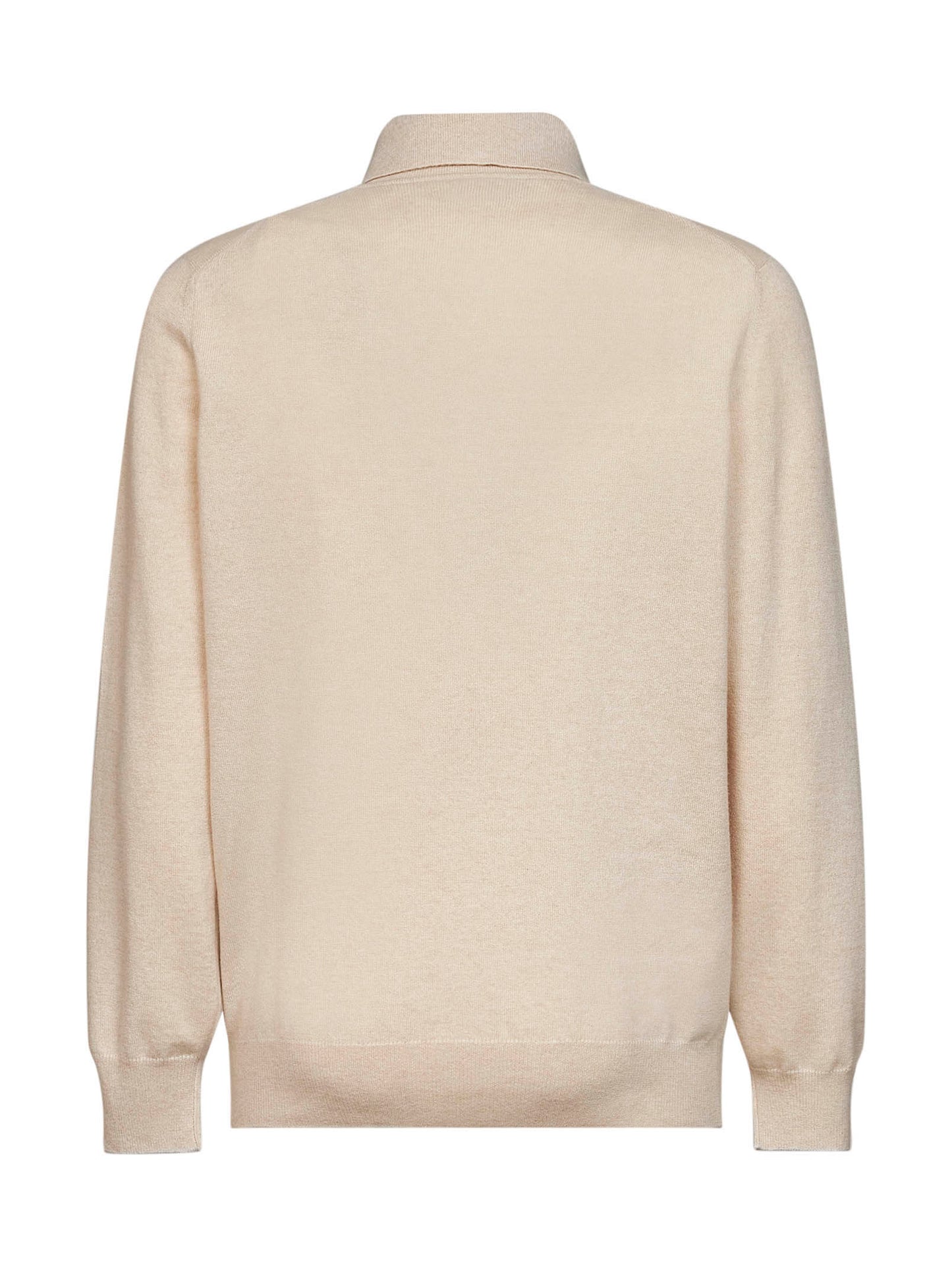Champagne cashmere knit polo shirt