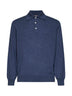 Polo in maglia di cashmere denim