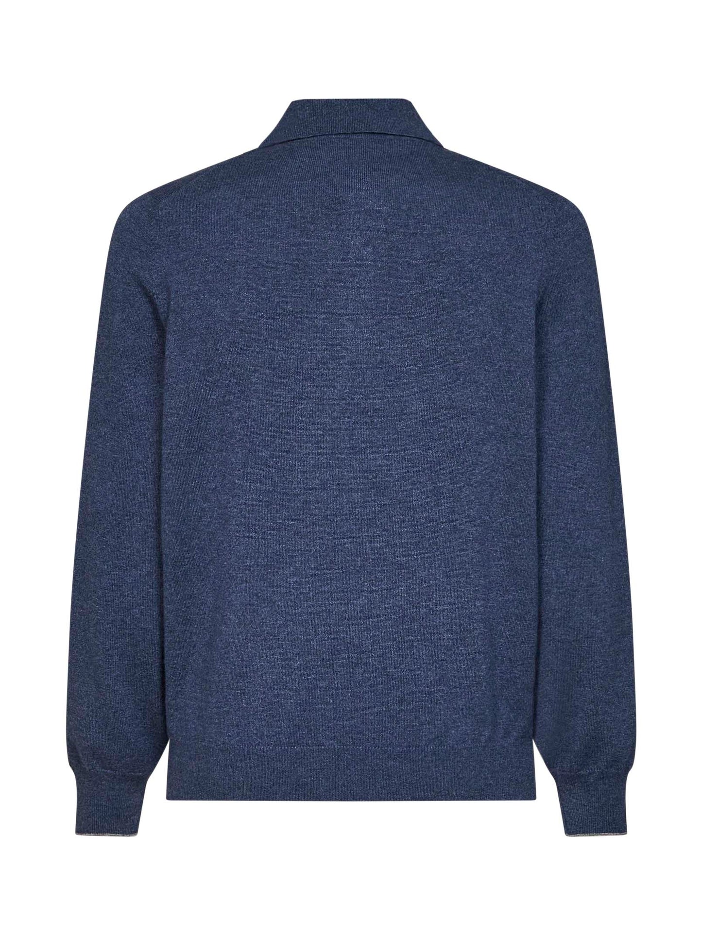 Polo in maglia di cashmere denim