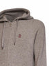 Felpa con zip e cappuccio in maglia di cashmere roccia