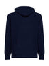 Navy blue cashmere knit zip-up hoodie