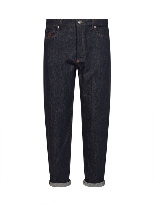 Jeans iconic fit in denim di cotone blu