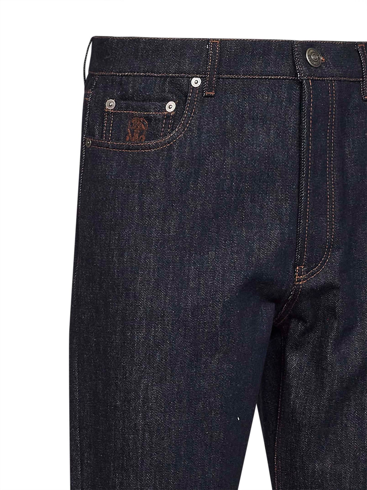 Blue cotton denim iconic fit jeans