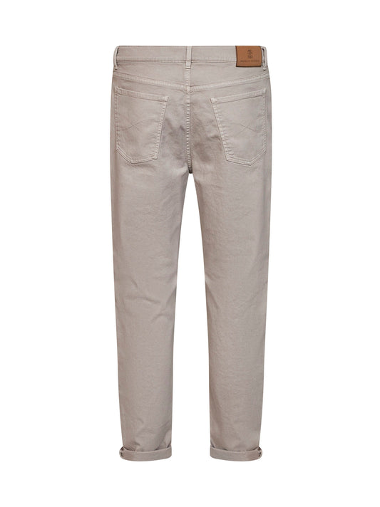 Jeans iconic fit in denim leggero comfort tinto capo grigio marmo