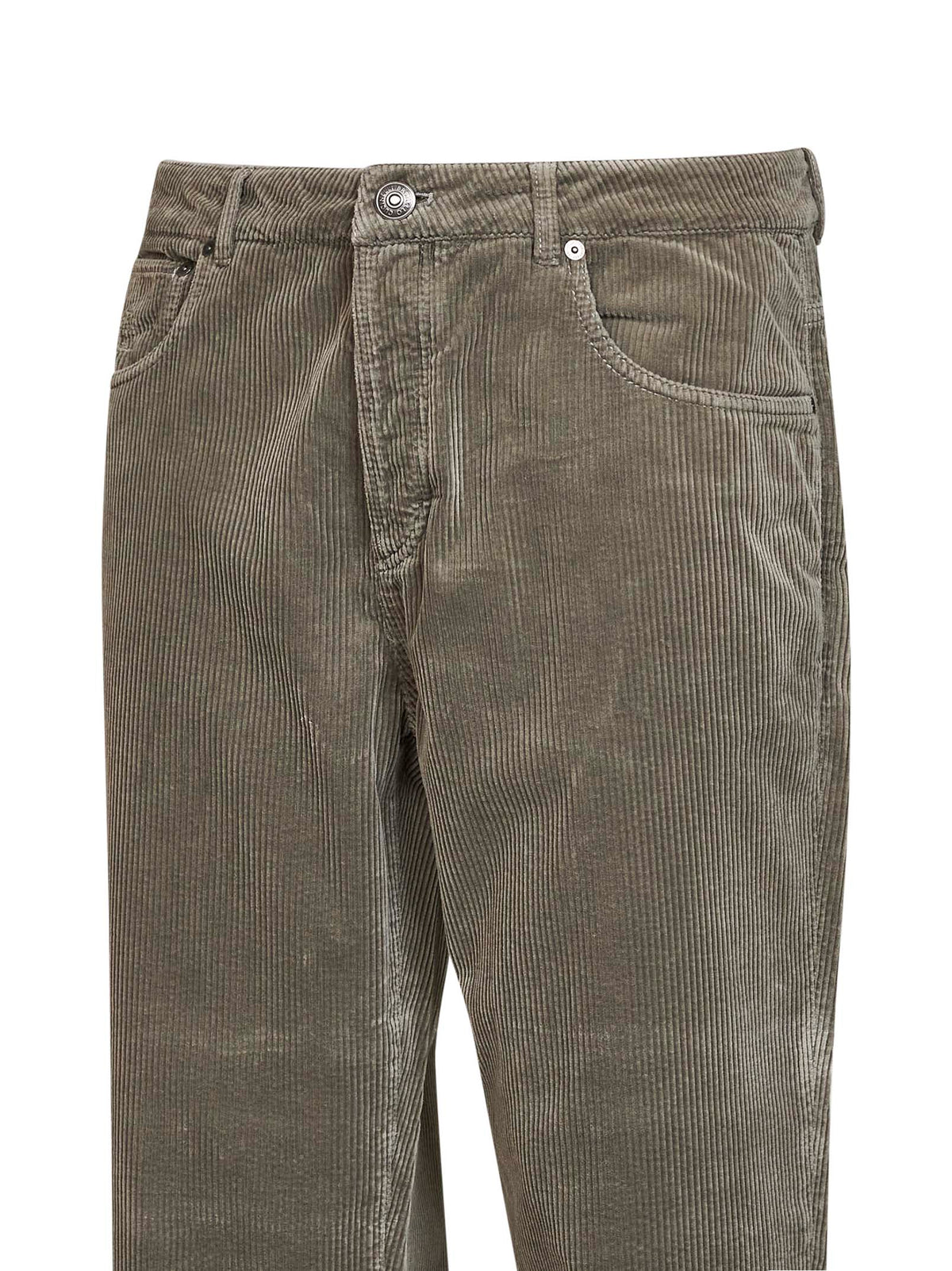 Mud garment-dyed cotton corduroy trousers