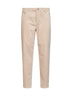 Sand garment-dyed cotton corduroy trousers<BR/>