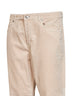 Sand garment-dyed cotton corduroy trousers<BR/>