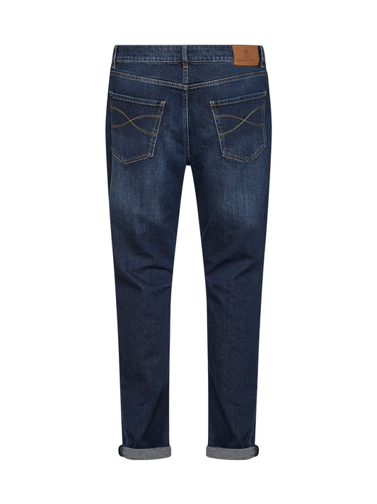 Jeans leisure fit in denim di cotone comfort blu scuro