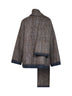 Light grey Prince of Wales double knit jacket with scarf