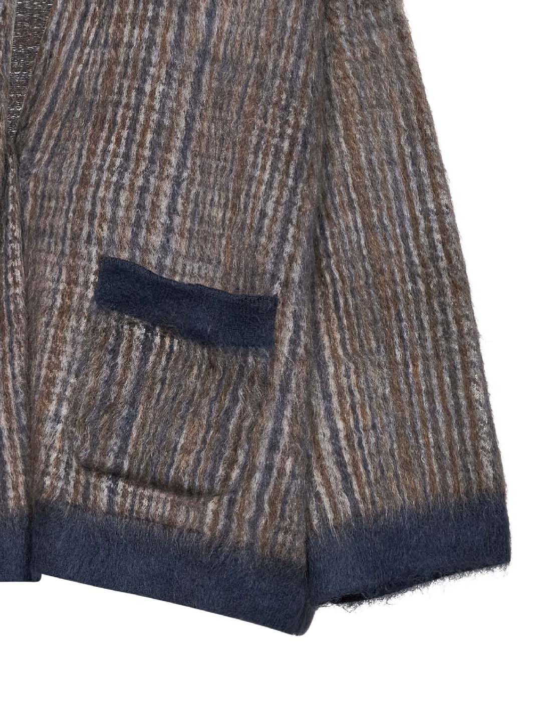 Light grey Prince of Wales double knit jacket with scarf