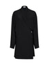 Black crêpe cady Tuxedo dress with monili