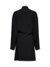 Black crêpe cady Tuxedo dress with monili