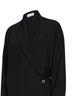 Black crêpe cady Tuxedo dress with monili
