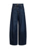 Blue Authentic denim Wide jeans with monili