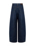 Blue Authentic denim Wide jeans with monili