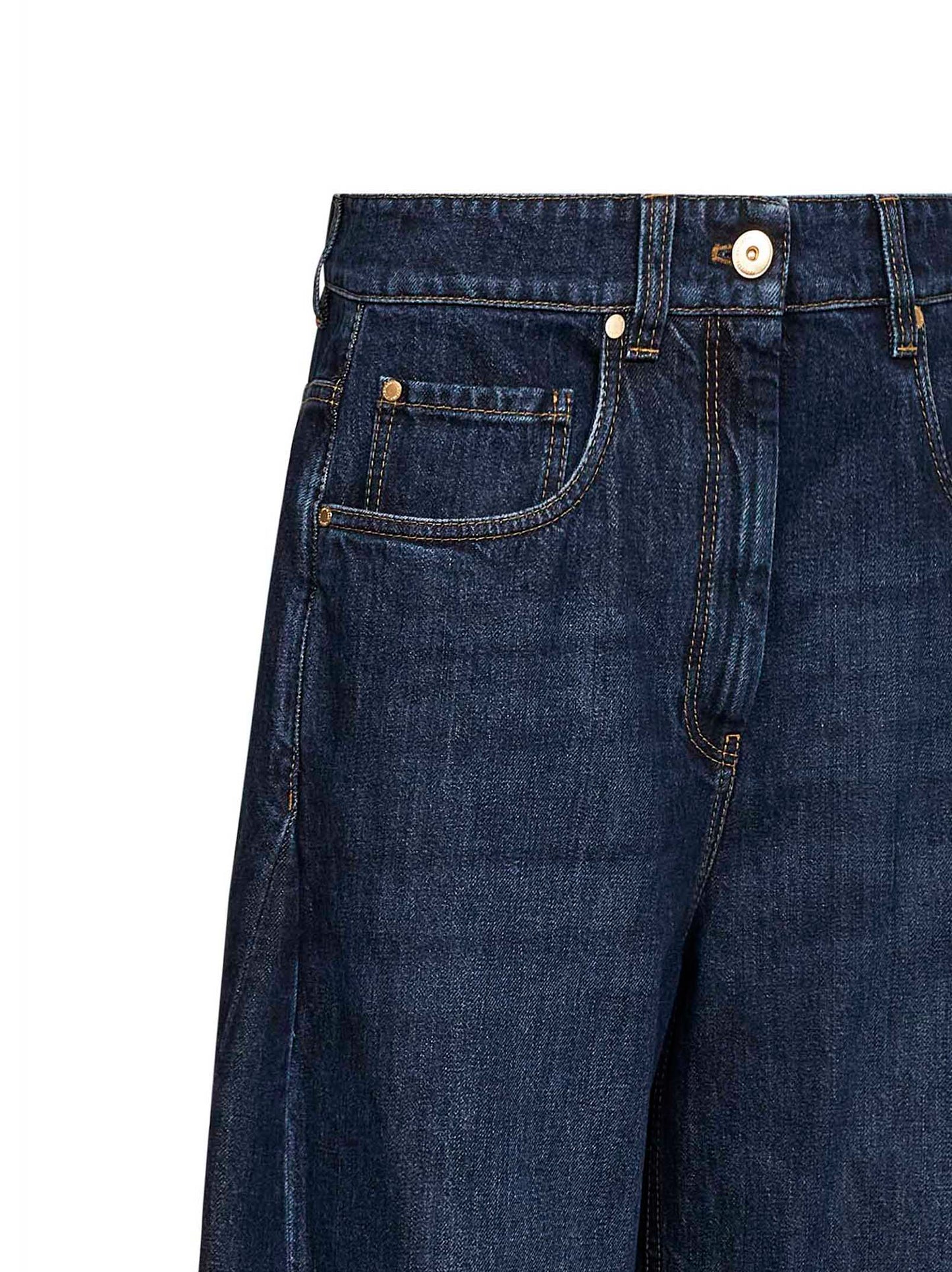 Blue Authentic denim Wide jeans with monili