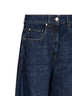 Blue Authentic denim Wide jeans with monili