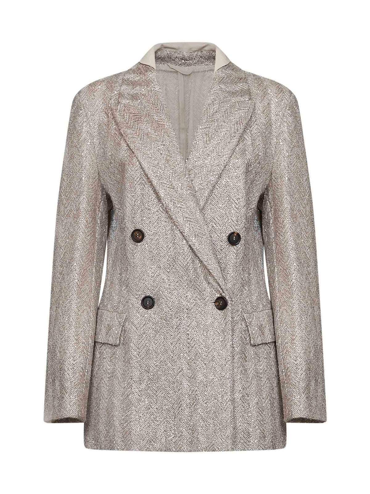 Rope Dazzling Chevron embroidery double-breasted jacket