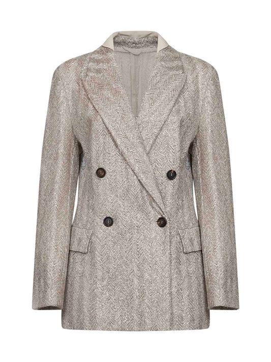 Rope Dazzling Chevron embroidery double-breasted jacket