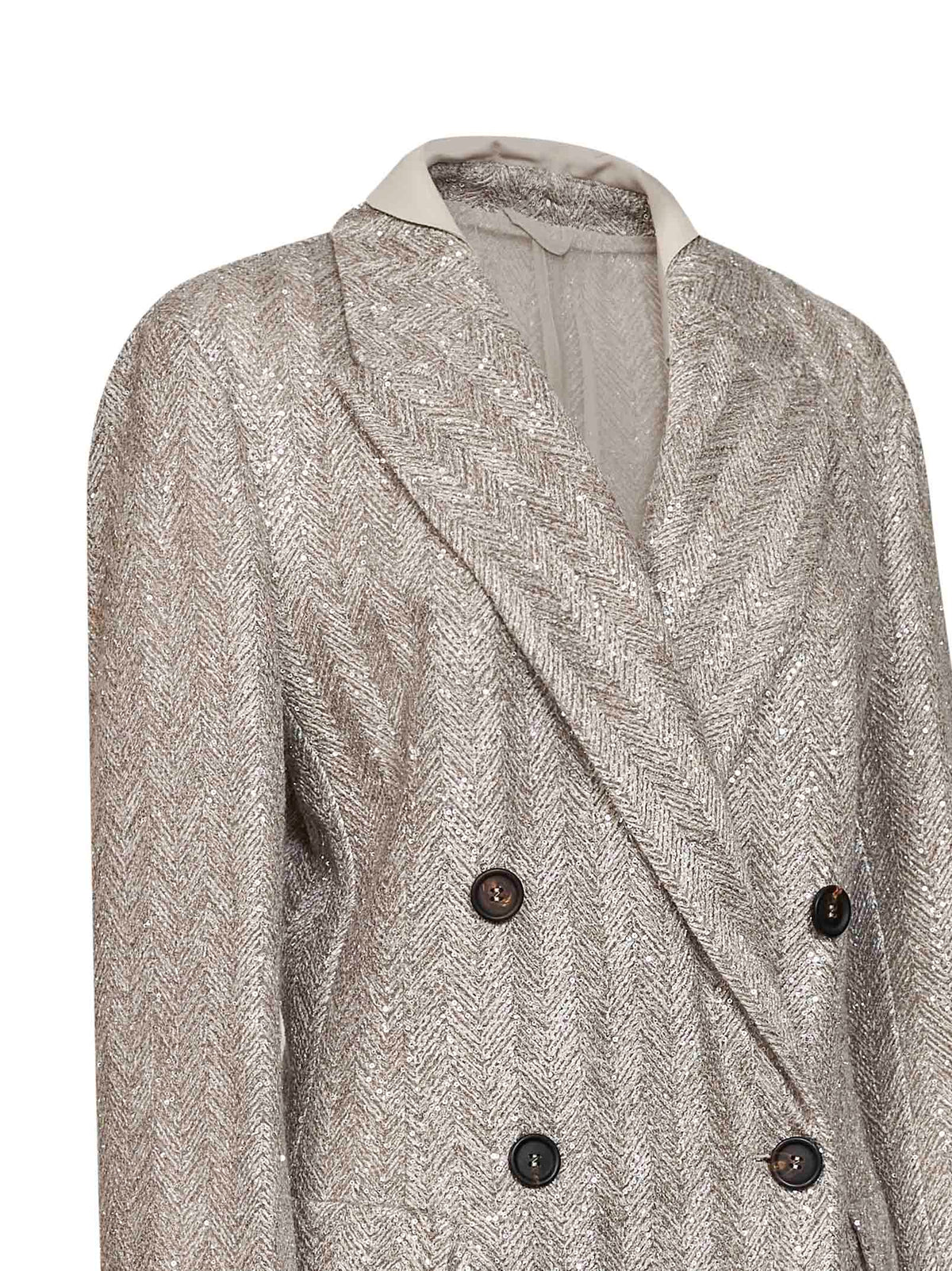 Rope Dazzling Chevron embroidery double-breasted jacket