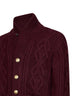 Cardigan in cashmere Piuma a treccia bordeaux