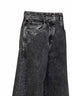 Jeans Wide in Principe di Galles di denim grigio scuro
