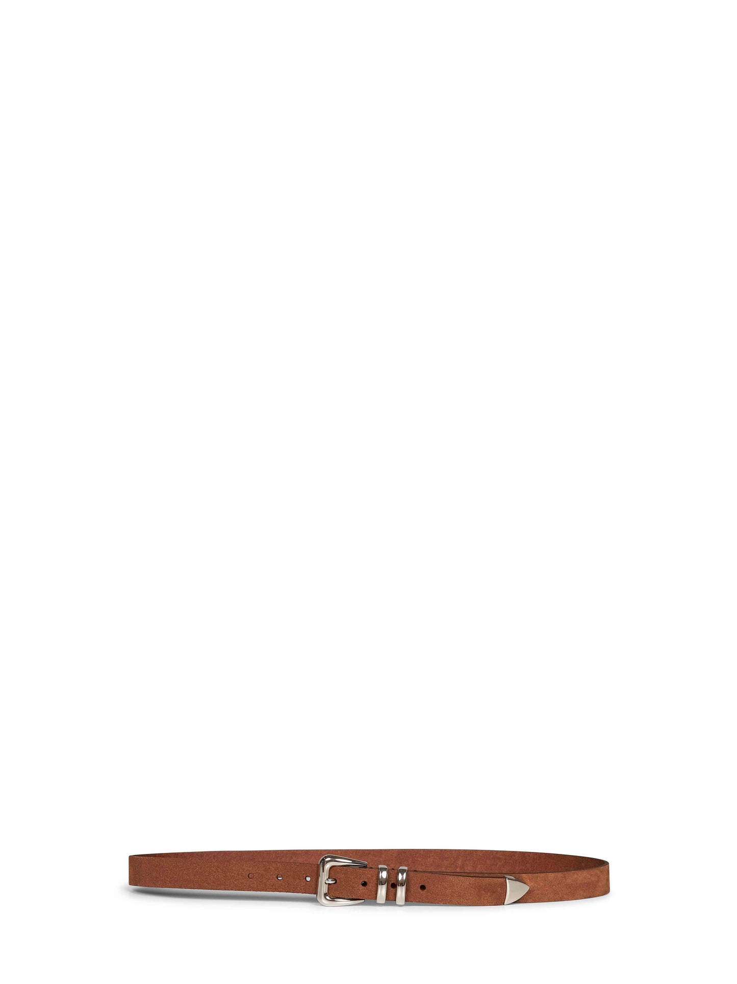 Brown reversed calfskin leather belt