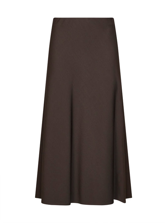 Dark chocolate twill Flute skirt