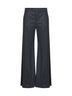 Pantaloni Wide Flare in lana vergine e cashmere grigio medio