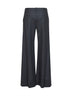 Pantaloni Wide Flare in lana vergine e cashmere grigio medio