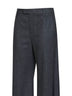 Pantaloni Wide Flare in lana vergine e cashmere grigio medio