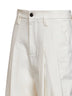 Pantaloni Baggy in denim tinto e lana Wrinkled avorio