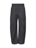 Pantalone Barrel Cargo in twill di lana vergine grigio scuro