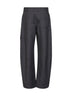 Pantalone Barrel Cargo in twill di lana vergine grigio scuro