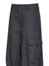 Pantalone Barrel Cargo in twill di lana vergine grigio scuro