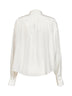 Camicia in crêpe de Chine naturale con cravatta e Shiny Collar