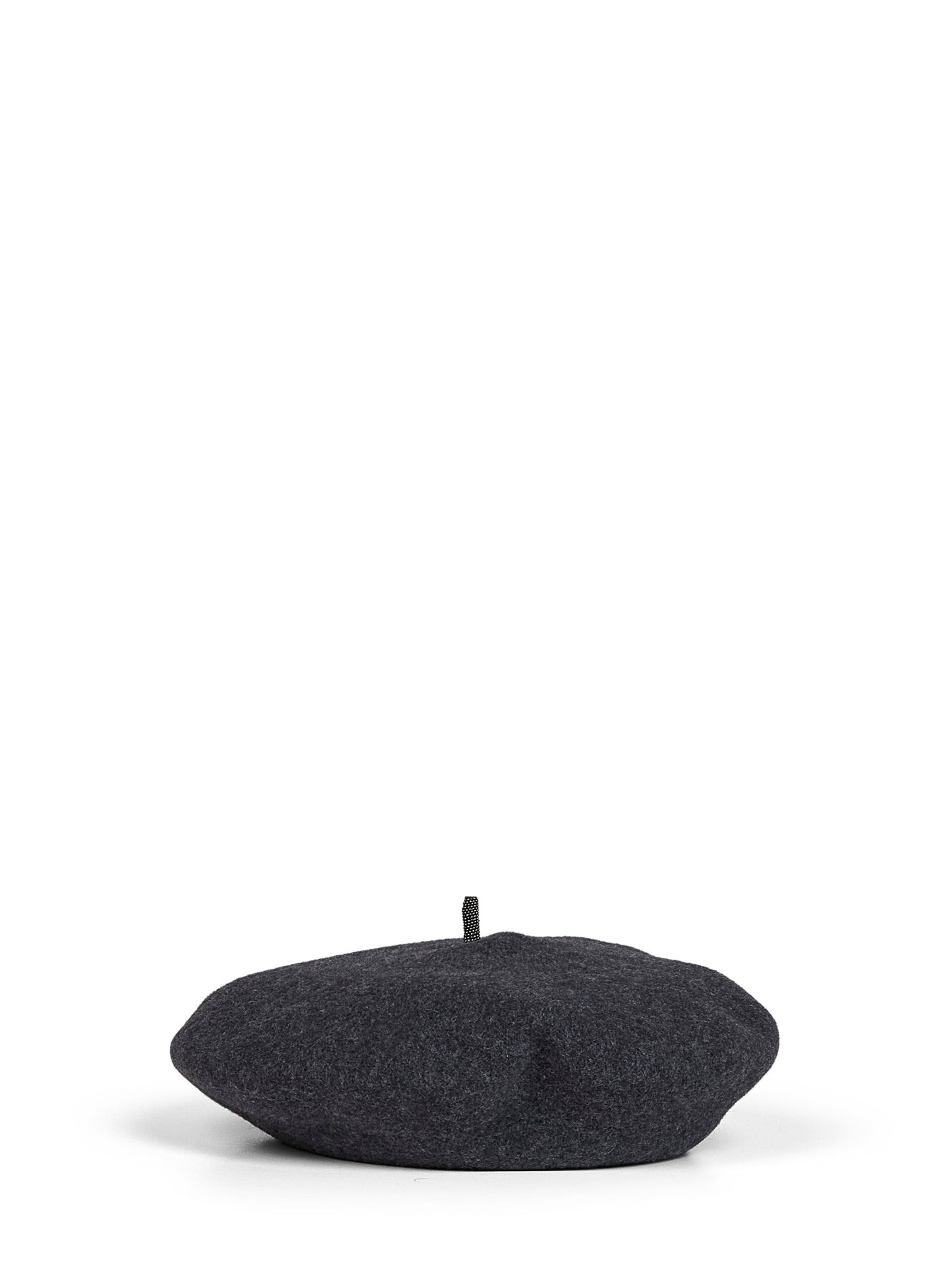 Black stone wool beret with Precious Detail