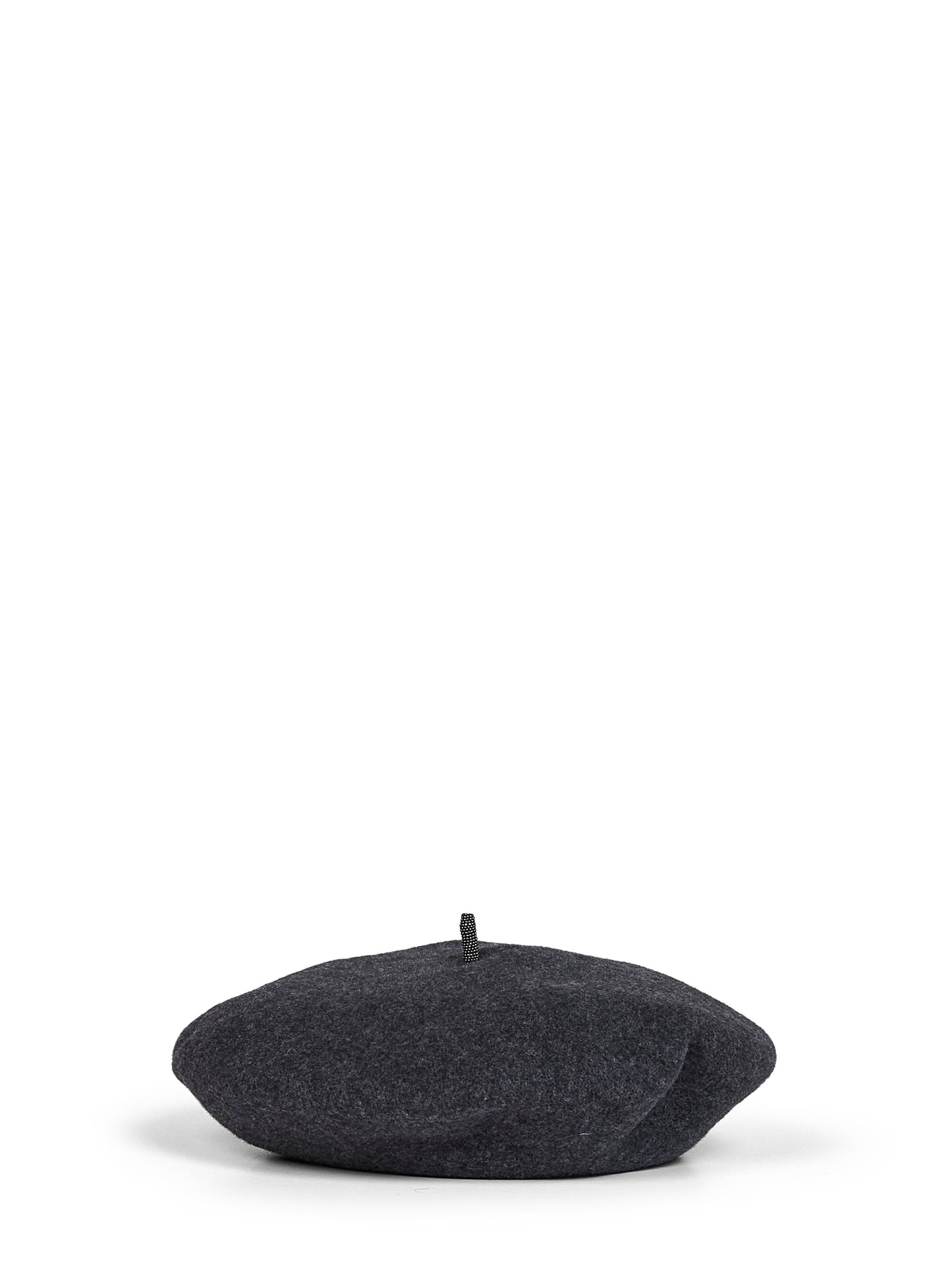 Black stone wool beret with Precious Detail