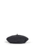 Black stone wool beret with Precious Detail