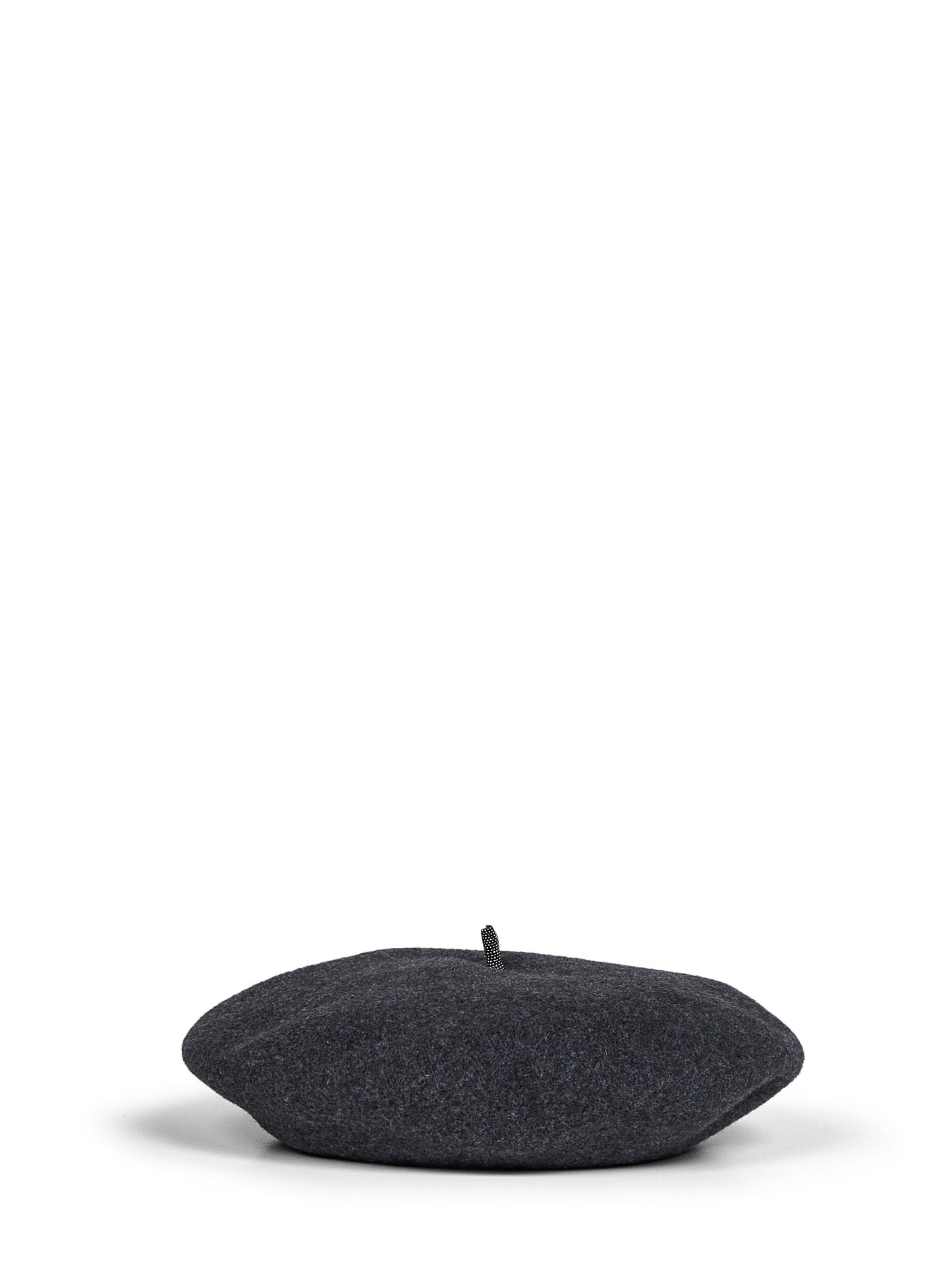 Black stone wool beret with Precious Detail