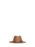Mocha felt fedora hat with leather band and monili