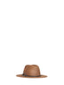 Mocha felt fedora hat with leather band and monili