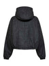 Black Donegal hooded down jacket with Shiny Zipper Pull