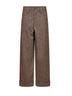 Pantalone Baggy in donegal cappuccino con monile