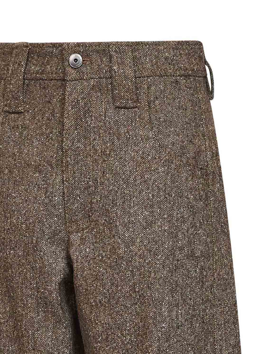Pantalone Baggy in donegal cappuccino con monile