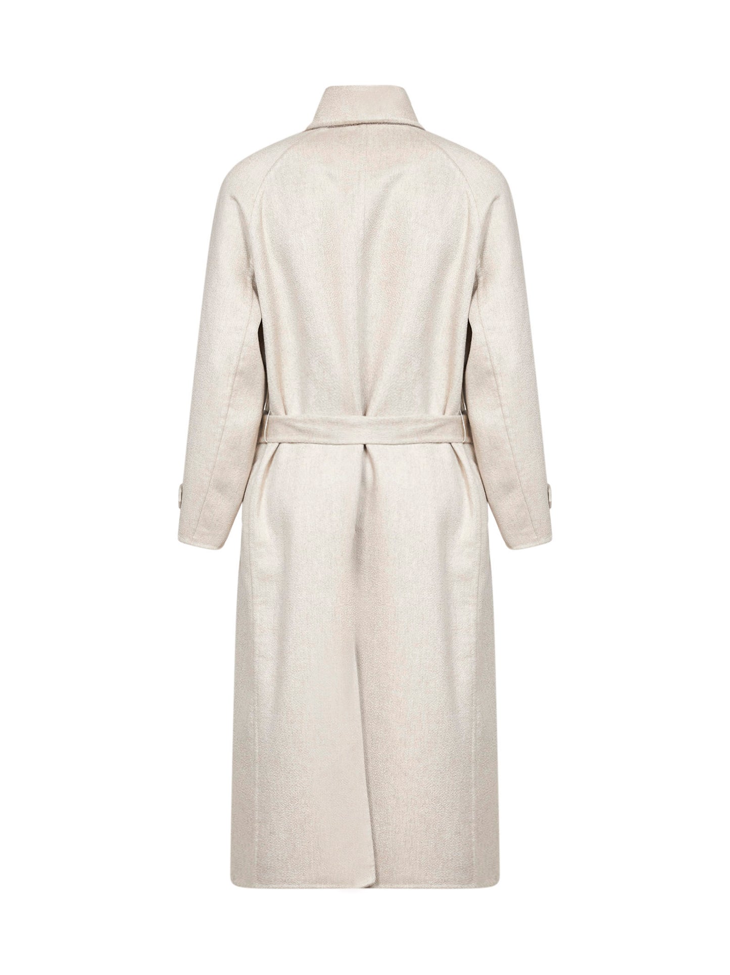 Ivory double-breasted cashmere coat