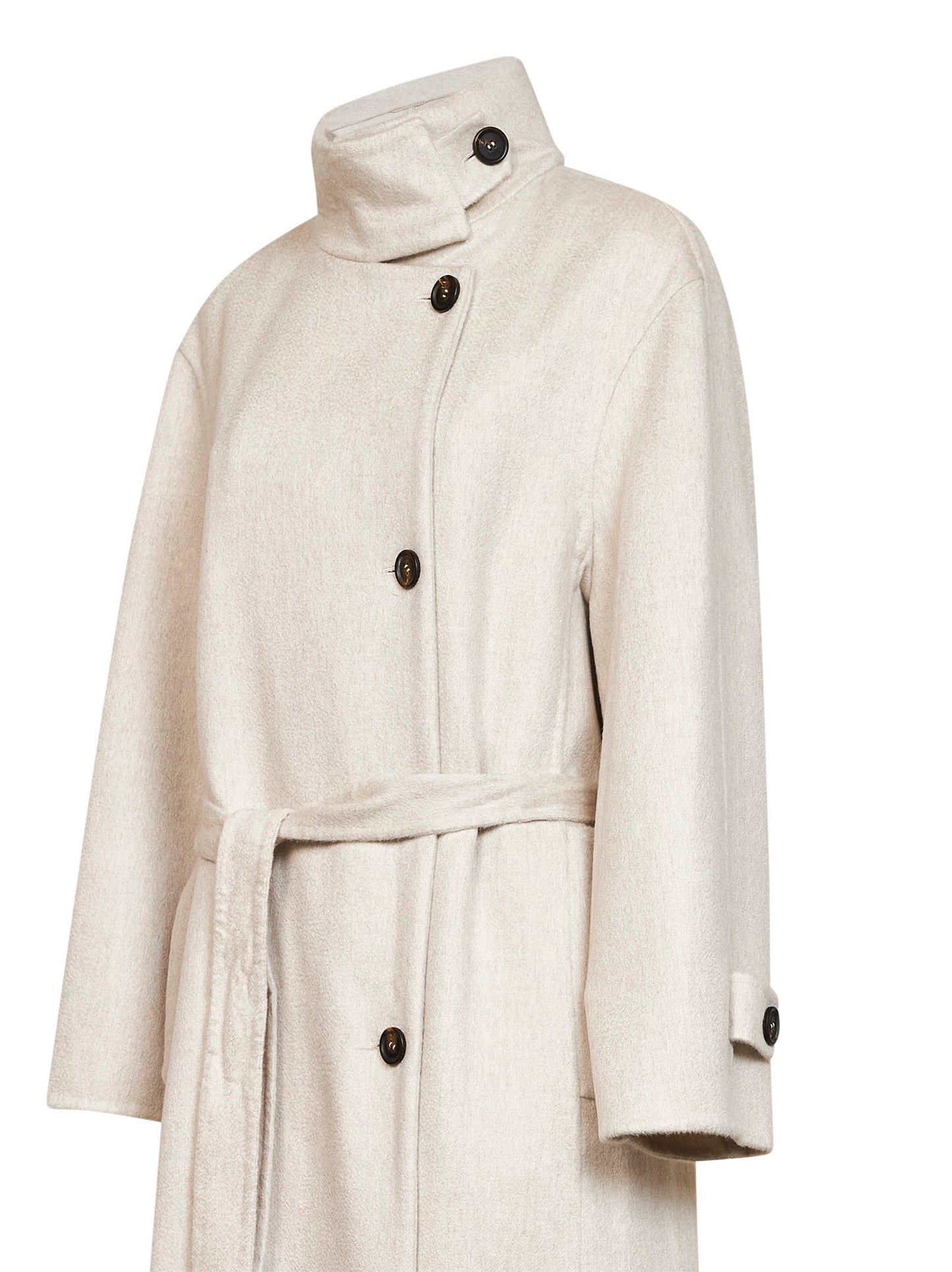 Ivory double-breasted cashmere coat
