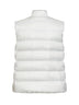 Gilet imbottito in nylon gesso con patch logo