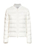 Piumino in nylon opaco idrorepellente latte con logo